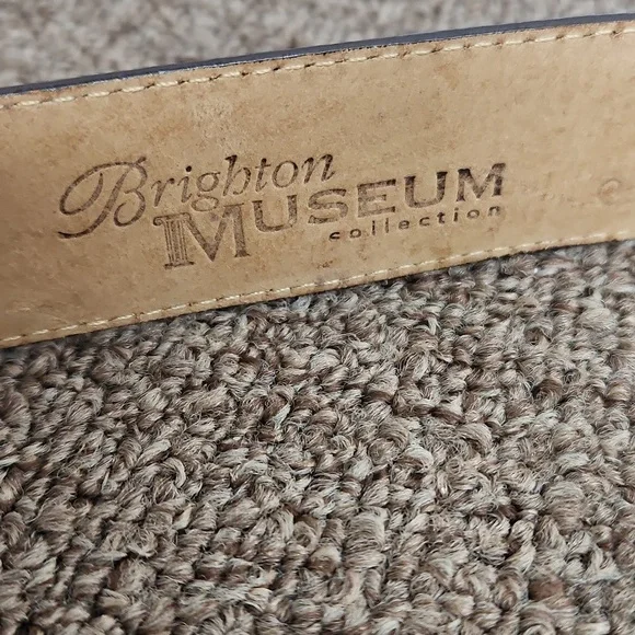 Vintage Brighton Museum Collection Brown Leather Silver Noahs Ark Belt Sz M - Picture 3 of 7
